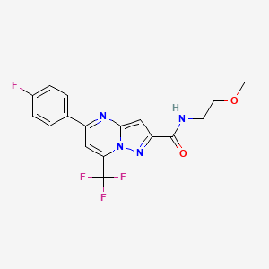 molecular formula C17H14F4N4O2 B5026617 5-(4-fluorophenyl)-N-(2-methoxyethyl)-7-(trifluoromethyl)pyrazolo[1,5-a]pyrimidine-2-carboxamide 