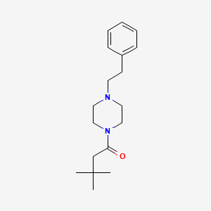 molecular formula C18H28N2O B5026619 1-(3,3-dimethylbutanoyl)-4-(2-phenylethyl)piperazine 