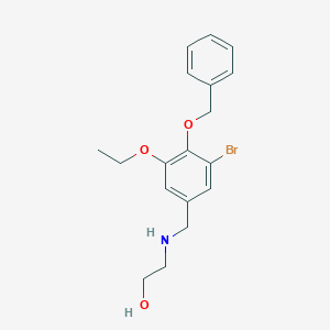 molecular formula C18H22BrNO3 B502663 2-{[4-(Benzyloxy)-3-bromo-5-ethoxybenzyl]amino}ethanol 