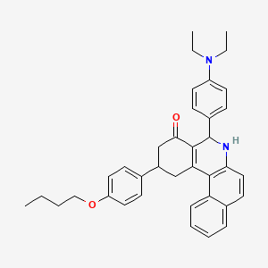 molecular formula C37H40N2O2 B5026640 2-(4-butoxyphenyl)-5-[4-(diethylamino)phenyl]-2,3,5,6-tetrahydrobenzo[a]phenanthridin-4(1H)-one 