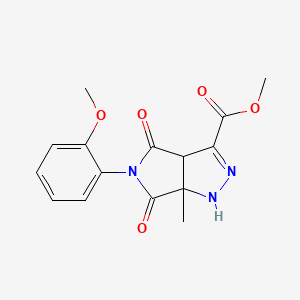 molecular formula C15H15N3O5 B5026642 methyl 5-(2-methoxyphenyl)-6a-methyl-4,6-dioxo-1,3a,4,5,6,6a-hexahydropyrrolo[3,4-c]pyrazole-3-carboxylate 