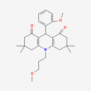 molecular formula C28H37NO4 B5026647 9-(2-methoxyphenyl)-10-(3-methoxypropyl)-3,3,6,6-tetramethyl-3,4,6,7,9,10-hexahydro-1,8(2H,5H)-acridinedione 