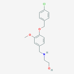 molecular formula C17H20ClNO3 B502665 2-({4-[(4-Chlorobenzyl)oxy]-3-methoxybenzyl}amino)ethanol 
