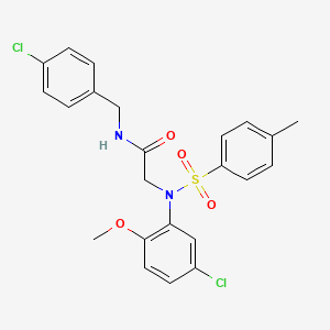 molecular formula C23H22Cl2N2O4S B5026653 N~1~-(4-chlorobenzyl)-N~2~-(5-chloro-2-methoxyphenyl)-N~2~-[(4-methylphenyl)sulfonyl]glycinamide 