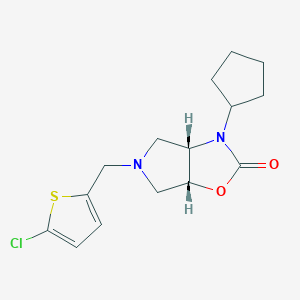 (3aS*,6aR*)-5-[(5-chloro-2-thienyl)methyl]-3-cyclopentylhexahydro-2H-pyrrolo[3,4-d][1,3]oxazol-2-one