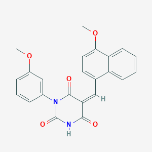 molecular formula C23H18N2O5 B5026704 5-[(4-methoxy-1-naphthyl)methylene]-1-(3-methoxyphenyl)-2,4,6(1H,3H,5H)-pyrimidinetrione 