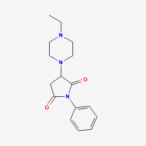 molecular formula C16H21N3O2 B5026746 3-(4-ethyl-1-piperazinyl)-1-phenyl-2,5-pyrrolidinedione 