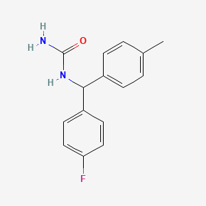 molecular formula C15H15FN2O B5026796 N-[(4-fluorophenyl)(4-methylphenyl)methyl]urea 