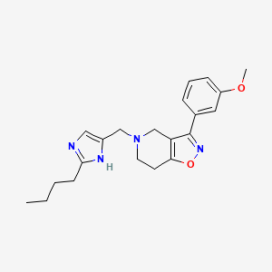 molecular formula C21H26N4O2 B5026799 5-[(2-butyl-1H-imidazol-4-yl)methyl]-3-(3-methoxyphenyl)-4,5,6,7-tetrahydroisoxazolo[4,5-c]pyridine 