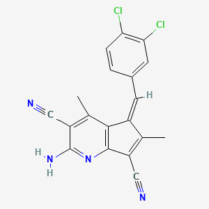 molecular formula C19H12Cl2N4 B5026808 2-amino-5-(3,4-dichlorobenzylidene)-4,6-dimethyl-5H-cyclopenta[b]pyridine-3,7-dicarbonitrile 