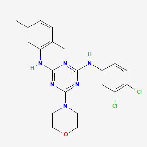 molecular formula C21H22Cl2N6O B5026816 N-(3,4-dichlorophenyl)-N'-(2,5-dimethylphenyl)-6-(4-morpholinyl)-1,3,5-triazine-2,4-diamine 