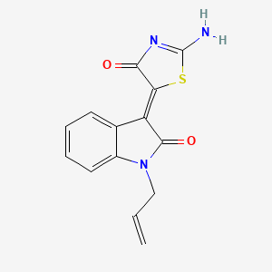 1-allyl-3-(2-imino-4-oxo-1,3-thiazolidin-5-ylidene)-1,3-dihydro-2H-indol-2-one