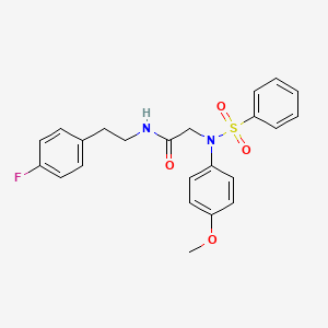 molecular formula C23H23FN2O4S B5026849 N~1~-[2-(4-fluorophenyl)ethyl]-N~2~-(4-methoxyphenyl)-N~2~-(phenylsulfonyl)glycinamide 