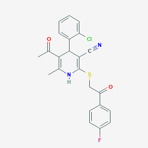 5-acetyl-4-(2-chlorophenyl)-2-{[2-(4-fluorophenyl)-2-oxoethyl]thio}-6-methyl-1,4-dihydro-3-pyridinecarbonitrile