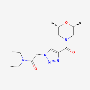 molecular formula C15H25N5O3 B5026916 2-(4-{[(2R*,6S*)-2,6-dimethyl-4-morpholinyl]carbonyl}-1H-1,2,3-triazol-1-yl)-N,N-diethylacetamide 