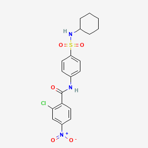 molecular formula C19H20ClN3O5S B5026922 2-chloro-N-{4-[(cyclohexylamino)sulfonyl]phenyl}-4-nitrobenzamide 