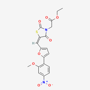 ethyl (5-{[5-(2-methoxy-4-nitrophenyl)-2-furyl]methylene}-2,4-dioxo-1,3-thiazolidin-3-yl)acetate