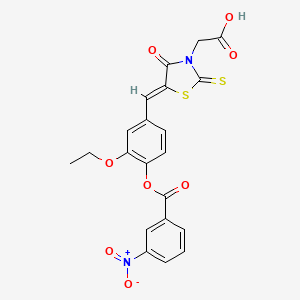 (5-{3-ethoxy-4-[(3-nitrobenzoyl)oxy]benzylidene}-4-oxo-2-thioxo-1,3-thiazolidin-3-yl)acetic acid