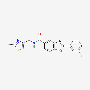 molecular formula C19H14FN3O2S B5026964 2-(3-fluorophenyl)-N-[(2-methyl-1,3-thiazol-4-yl)methyl]-1,3-benzoxazole-5-carboxamide 