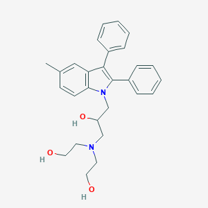 molecular formula C28H32N2O3 B502697 1-[bis(2-hydroxyethyl)amino]-3-(5-methyl-2,3-diphenyl-1H-indol-1-yl)-2-propanol 