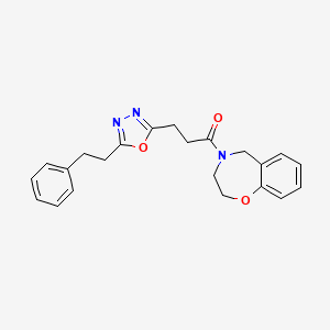 molecular formula C22H23N3O3 B5026981 4-{3-[5-(2-phenylethyl)-1,3,4-oxadiazol-2-yl]propanoyl}-2,3,4,5-tetrahydro-1,4-benzoxazepine 