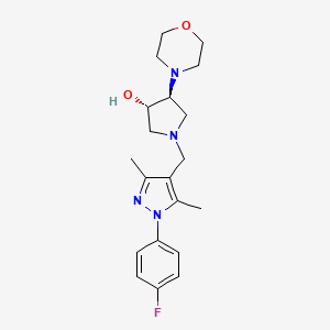 molecular formula C20H27FN4O2 B5027014 (3S*,4S*)-1-{[1-(4-fluorophenyl)-3,5-dimethyl-1H-pyrazol-4-yl]methyl}-4-(4-morpholinyl)-3-pyrrolidinol 