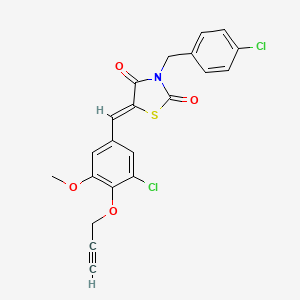 molecular formula C21H15Cl2NO4S B5027024 3-(4-chlorobenzyl)-5-[3-chloro-5-methoxy-4-(2-propyn-1-yloxy)benzylidene]-1,3-thiazolidine-2,4-dione 