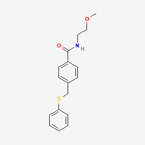 N-(2-methoxyethyl)-4-[(phenylthio)methyl]benzamide