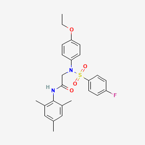 molecular formula C25H27FN2O4S B5027038 N~2~-(4-ethoxyphenyl)-N~2~-[(4-fluorophenyl)sulfonyl]-N~1~-mesitylglycinamide 