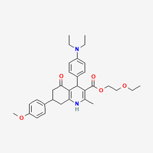 2-ethoxyethyl 4-[4-(diethylamino)phenyl]-7-(4-methoxyphenyl)-2-methyl-5-oxo-1,4,5,6,7,8-hexahydro-3-quinolinecarboxylate