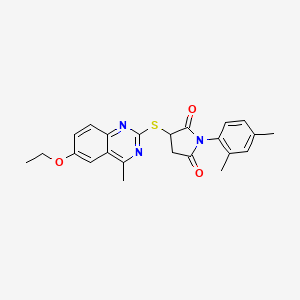 1-(2,4-dimethylphenyl)-3-[(6-ethoxy-4-methyl-2-quinazolinyl)thio]-2,5-pyrrolidinedione