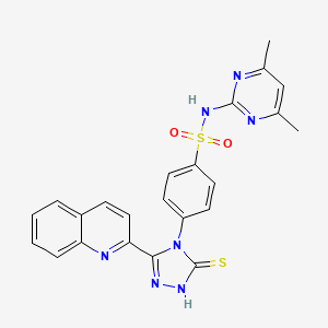 molecular formula C23H19N7O2S2 B5027092 N-(4,6-dimethyl-2-pyrimidinyl)-4-[3-mercapto-5-(2-quinolinyl)-4H-1,2,4-triazol-4-yl]benzenesulfonamide 