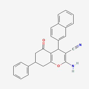 2-amino-4-(2-naphthyl)-5-oxo-7-phenyl-5,6,7,8-tetrahydro-4H-chromene-3-carbonitrile