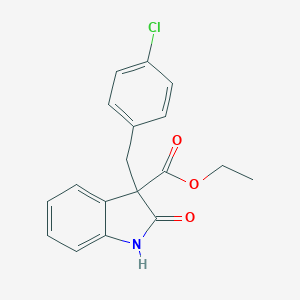 molecular formula C18H16ClNO3 B502713 Ethyl 3-(4-chlorobenzyl)-2-oxo-3-indolinecarboxylate 