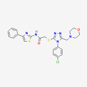 molecular formula C24H23ClN6O2S2 B5027139 2-{[4-(4-chlorophenyl)-5-(4-morpholinylmethyl)-4H-1,2,4-triazol-3-yl]thio}-N-(4-phenyl-1,3-thiazol-2-yl)acetamide 