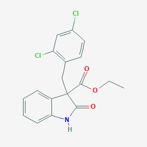 molecular formula C18H15Cl2NO3 B502716 ethyl 3-[(2,4-dichlorophenyl)methyl]-2-oxo-1H-indole-3-carboxylate 