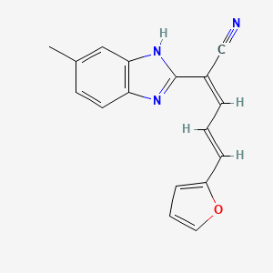 molecular formula C17H13N3O B5027175 5-(2-furyl)-2-(6-methyl-1H-benzimidazol-2-yl)-2,4-pentadienenitrile 