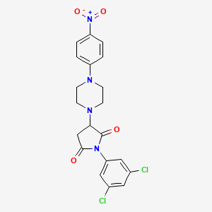 molecular formula C20H18Cl2N4O4 B5027178 1-(3,5-dichlorophenyl)-3-[4-(4-nitrophenyl)-1-piperazinyl]-2,5-pyrrolidinedione CAS No. 5568-56-9