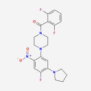 molecular formula C21H21F3N4O3 B5027182 1-(2,6-difluorobenzoyl)-4-[4-fluoro-2-nitro-5-(1-pyrrolidinyl)phenyl]piperazine 