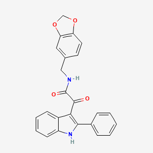 N-(1,3-benzodioxol-5-ylmethyl)-2-oxo-2-(2-phenyl-1H-indol-3-yl)acetamide