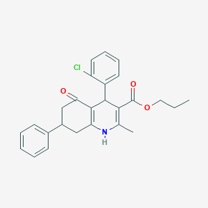 propyl 4-(2-chlorophenyl)-2-methyl-5-oxo-7-phenyl-1,4,5,6,7,8-hexahydro-3-quinolinecarboxylate