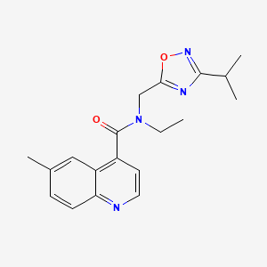 molecular formula C19H22N4O2 B5027201 N-ethyl-N-[(3-isopropyl-1,2,4-oxadiazol-5-yl)methyl]-6-methyl-4-quinolinecarboxamide trifluoroacetate 