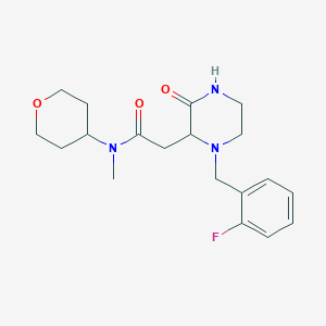 2-[1-(2-fluorobenzyl)-3-oxo-2-piperazinyl]-N-methyl-N-(tetrahydro-2H-pyran-4-yl)acetamide