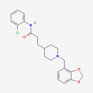 molecular formula C22H25ClN2O3 B5027209 3-[1-(1,3-benzodioxol-4-ylmethyl)-4-piperidinyl]-N-(2-chlorophenyl)propanamide 