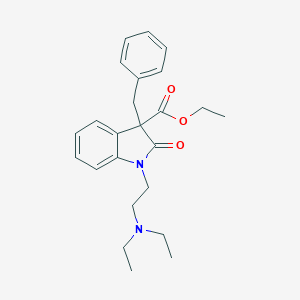 molecular formula C24H30N2O3 B502721 Ethyl 3-benzyl-1-[2-(diethylamino)ethyl]-2-oxo-3-indolinecarboxylate 