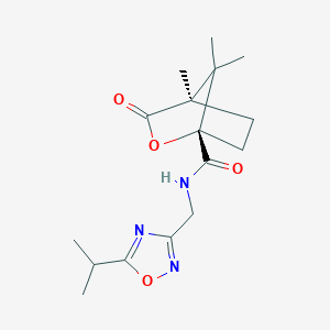 (1S*,4R*)-N-[(5-isopropyl-1,2,4-oxadiazol-3-yl)methyl]-4,7,7-trimethyl-3-oxo-2-oxabicyclo[2.2.1]heptane-1-carboxamide