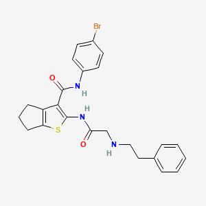 molecular formula C24H24BrN3O2S B5027240 N-(4-bromophenyl)-2-{[N-(2-phenylethyl)glycyl]amino}-5,6-dihydro-4H-cyclopenta[b]thiophene-3-carboxamide 