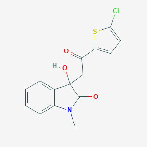 molecular formula C15H12ClNO3S B502725 3-[2-(5-chlorothiophen-2-yl)-2-oxoethyl]-3-hydroxy-1-methyl-1,3-dihydro-2H-indol-2-one CAS No. 353263-17-9