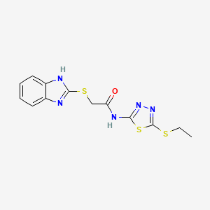 molecular formula C13H13N5OS3 B5027305 2-(1H-benzimidazol-2-ylthio)-N-[5-(ethylthio)-1,3,4-thiadiazol-2-yl]acetamide 