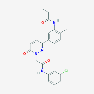 N-[5-(1-{2-[(3-chlorophenyl)amino]-2-oxoethyl}-6-oxo-1,6-dihydro-3-pyridazinyl)-2-methylphenyl]propanamide